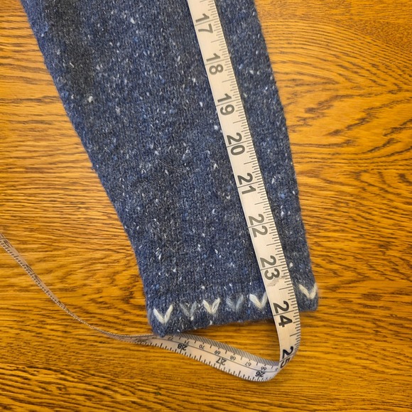 Woolrich Women's M Blue Heather 1/4 Zip Sweater Embroidered Cottage Core Cozy - Picture 11 of 15